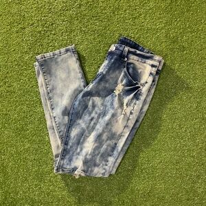 Forever 21 Men’s Distressed Ripped Skinny Denim Biker Jeans